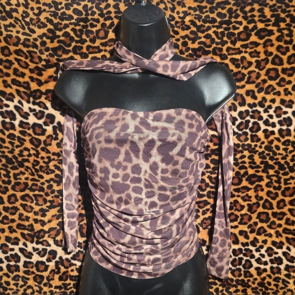 Leopard Strapless